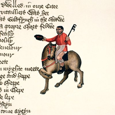 The Cook (detail) from The Canterbury Tales, by Geoffrey Chaucer, Ellesmere Manuscript, facsimile edition, 1911 by English School